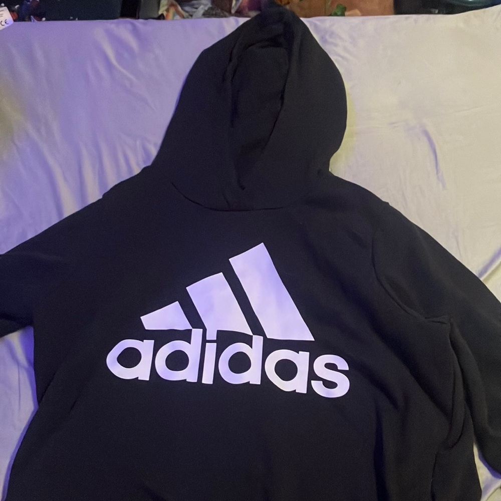Black Adidas Hoodie With Side Pocket